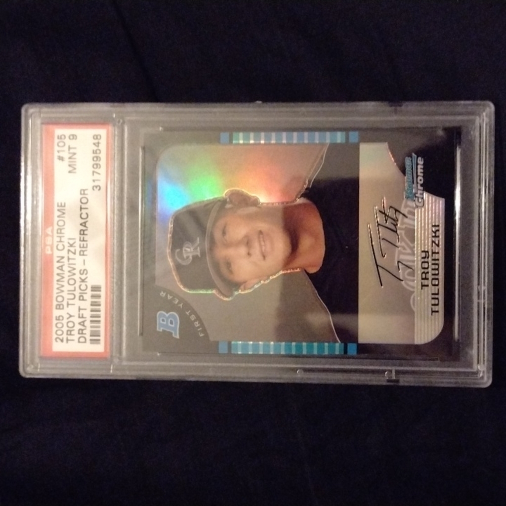 Troy Tulowitzki 2005 Bowman chrome-draft picks refractor MINT 9 PSA ⚾ card.